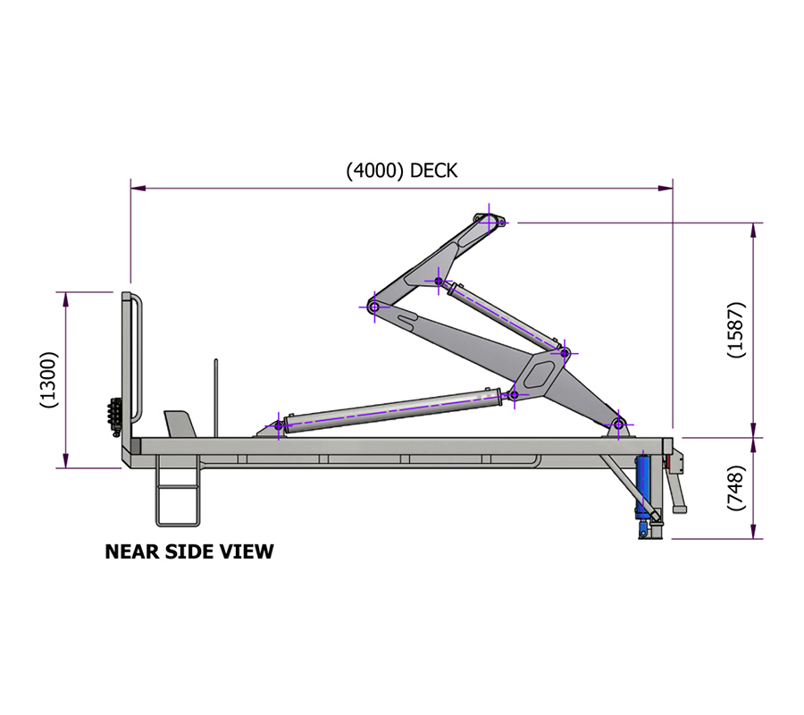 Skip Loader Bi-Fold DS40 Near Side View Bi-Fold DS40