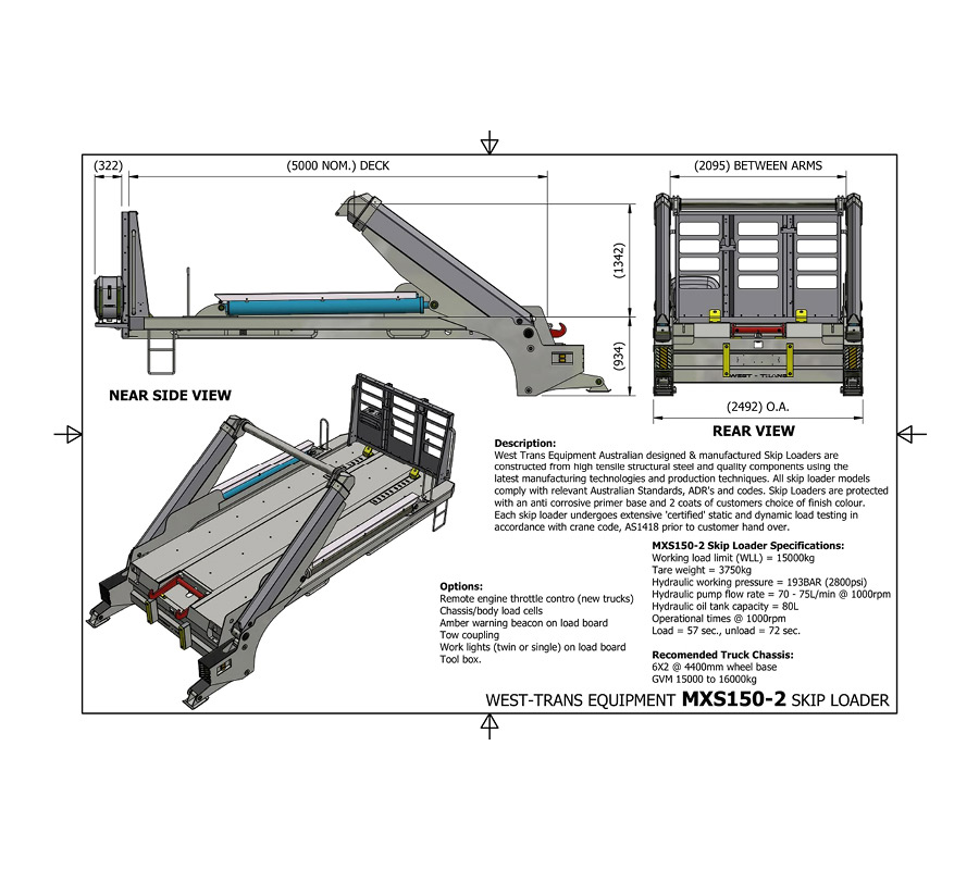 Skip Loader MXS150-2 Spec MXS150-2